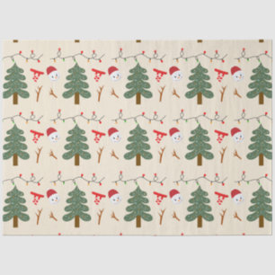 Christmas Trees and Lights Green Christmas Tissue Paper
