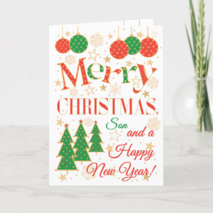 Christmas Trees and Ornaments for Son Card