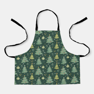 Christmas Trees and Ornaments Pattern Apron