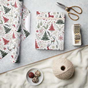 Christmas Trees and Reindeer Wrapping Paper