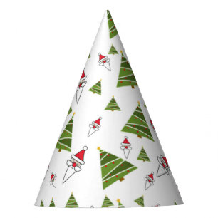 Christmas Trees and Santa Claus Party Hat