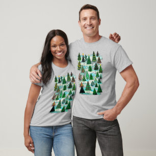 Christmas trees and snow hares T-Shirt