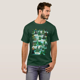 Christmas trees and snow hares T-Shirt