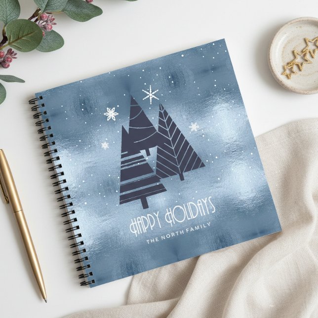 Christmas Trees and Snowflakes Blue ID863 Notebook (Creator Uploaded)