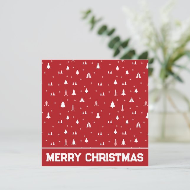 Christmas Trees and Snowflakes Christmas Card (Standing Front)