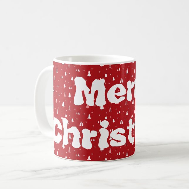 Christmas Trees and Snowflakes Coffee Mug (Front Left)