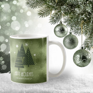 Christmas Trees and Snowflakes Green ID863 Coffee Mug