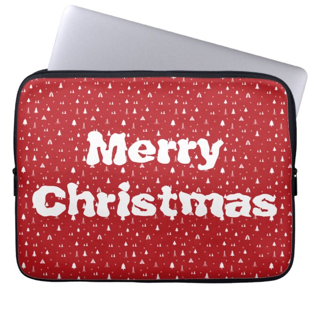 Christmas Trees and Snowflakes Laptop Sleeve (Front)