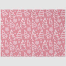 Christmas Trees and Snowflakes Pink Christmas