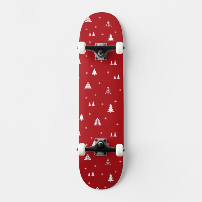 Christmas Trees and Snowflakes Skateboard (Front)
