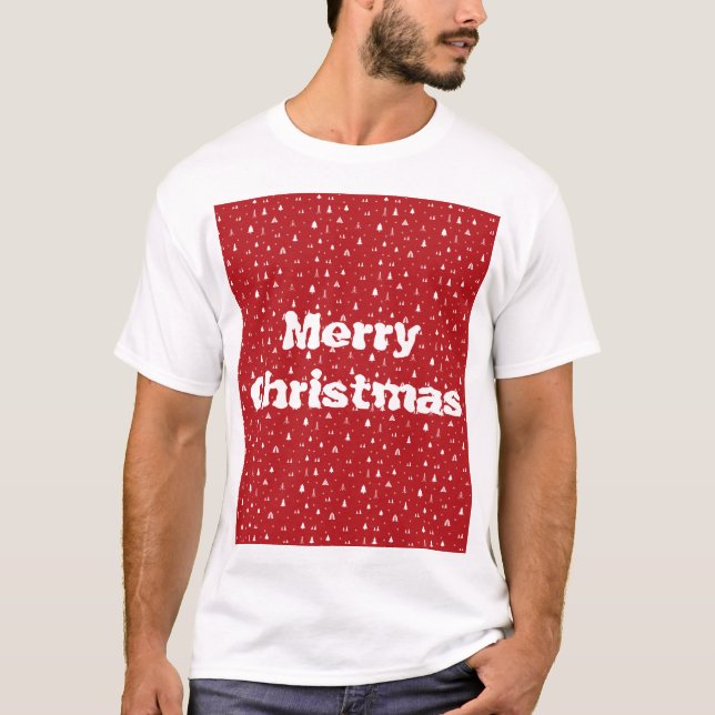 Christmas Trees and Snowflakes T-Shirt (Front)