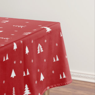 Christmas Trees and Snowflakes Tablecloth