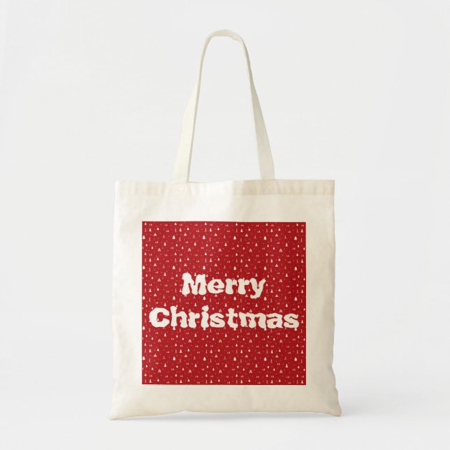 Christmas Trees and Snowflakes Tote Bag (Front)