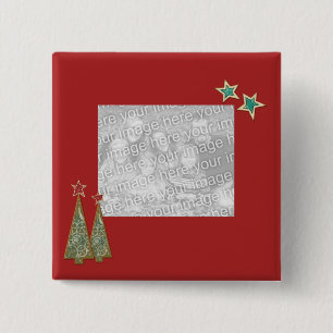 Christmas Trees and Stars 15 Cm Square Badge