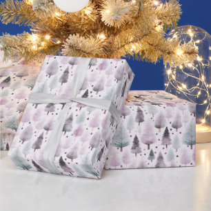 Christmas Trees and Stars Modern Christmas Wrapping Paper
