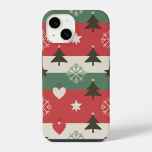 Christmas trees and white snow iPhone 14 case
