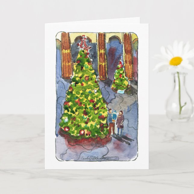 Christmas Trees at Playhouse Square Greeting Card (Small Plant)