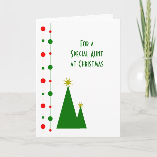 Christmas Trees Aunt Christmas Card (Front)