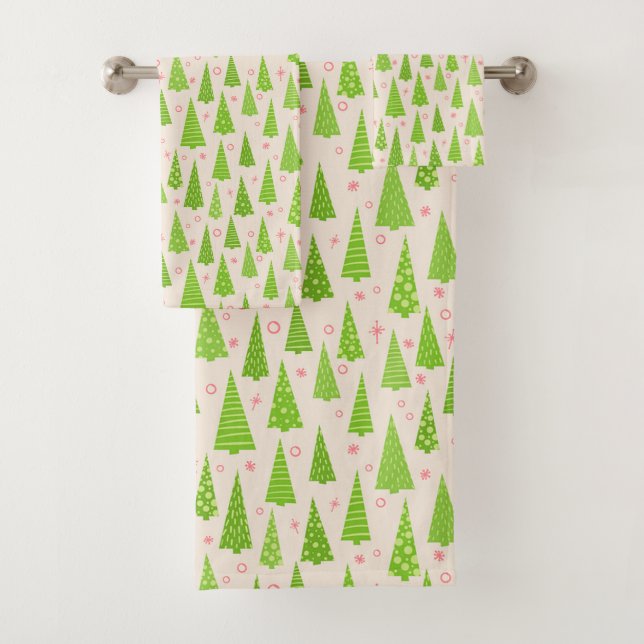 Christmas Trees Bath Towel Set (Insitu)