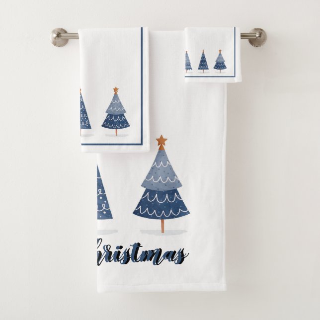 Christmas Trees Bath Towel Set (Insitu)