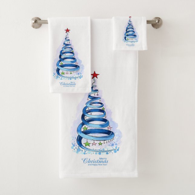 Christmas Trees Bath Towel Set (Insitu)