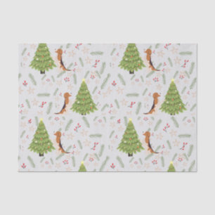 Christmas trees & Beagle Dog  pattern custom Tissue Paper