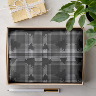 Christmas Trees Black Plaid Tissue Paper