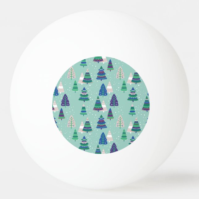 Christmas trees, blue background ping pong ball (Front)