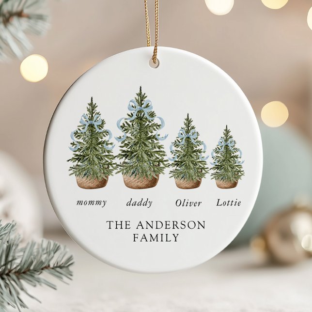 Christmas Trees Bow Blue Ceramic Tree Decoration (Creator Uploaded)