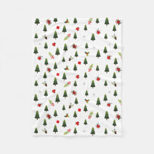 Christmas Trees & Bows Fleece Blanket