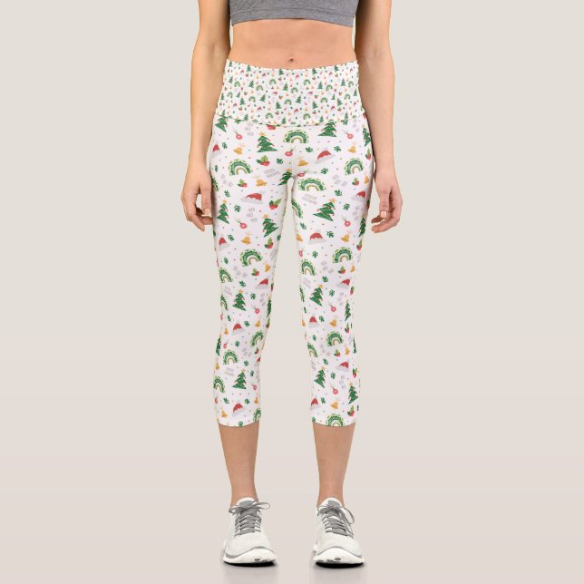 Christmas trees Capri Leggings (Front)