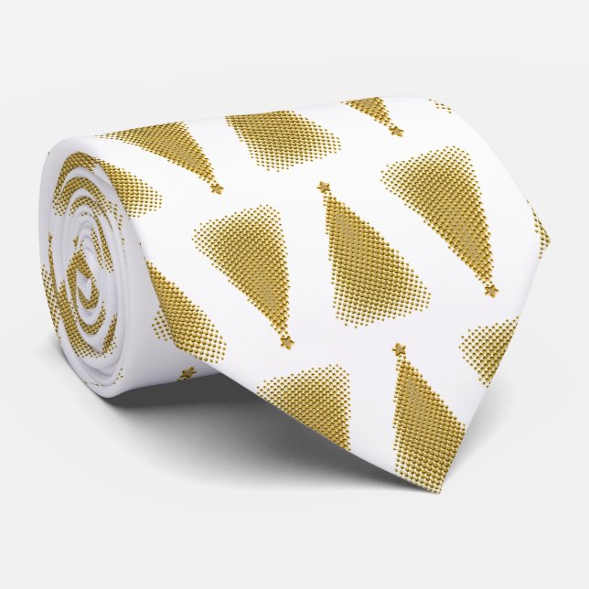 Christmas Trees Classic Look Tie - HAMbWG (Rolled)