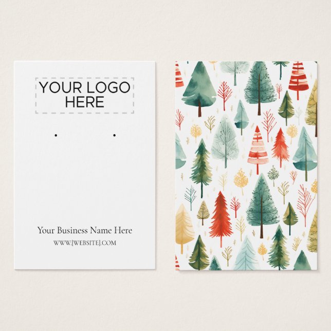 Christmas Trees Earring Display Card (Front & Back)