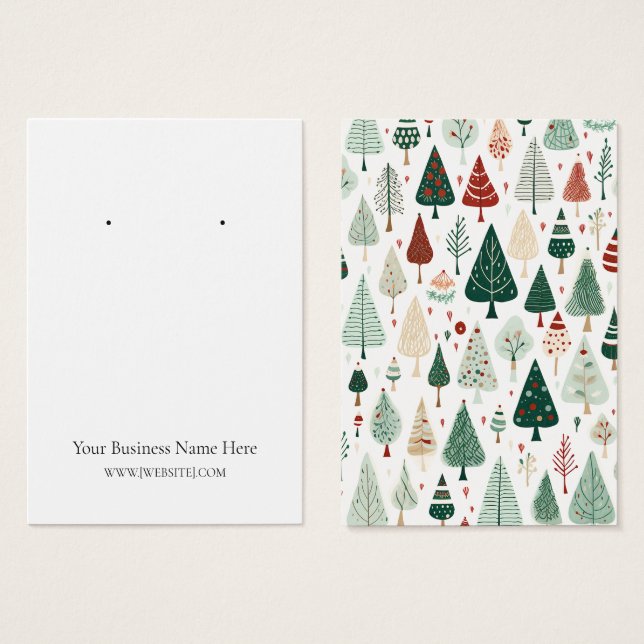 Christmas Trees Earring Display Card (Front & Back)