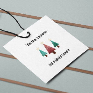 Christmas Trees Favour Tags
