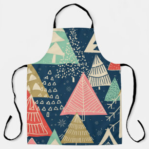 Christmas Trees Festive Seamless Illustration. Apron