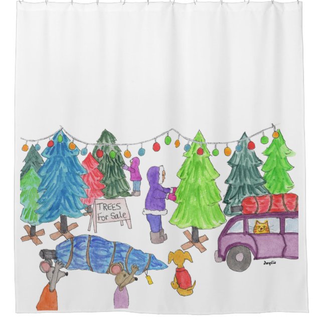 Christmas Trees for Sale Shower Curtain (Front)