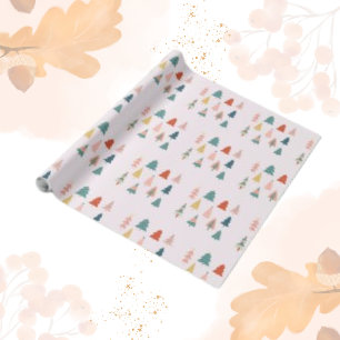 Christmas Trees Forest Minimalist Advent  Wrapping Paper
