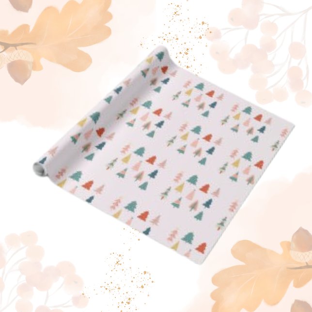 Christmas Trees Forest Minimalist Advent  Wrapping Paper (Creator Uploaded)