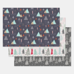 Christmas Trees Galore Bundle: Evergreen Wrapping Paper Sheet