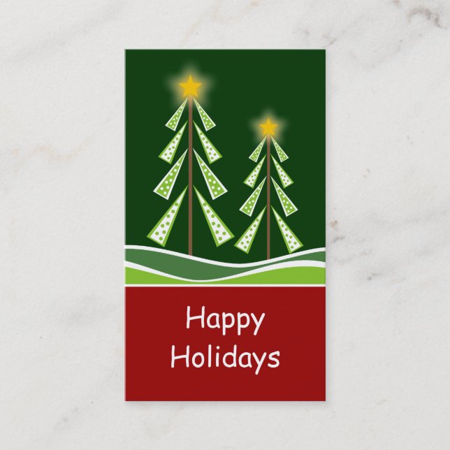 Christmas Trees Gift Tag Business Card (Front)