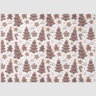 Christmas Trees Gingerbread Men Stars Christmas Tissue Paper