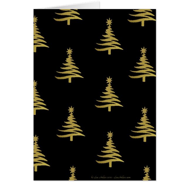 Christmas Trees Gold on Black (Front)