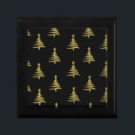 Christmas Trees Gold on Black Gift Box<br><div class="desc">Thank You for visiting The Holiday Christmas Shop! You are viewing The Lee Hiller Designs Holiday Collection of Home and Office Decor,  Apparel,  Gifts,  Collectibles and more. The Designs include Lee Hiller Photography in Hand Drawn Mixed Media and  Digital Art Collection.</div>