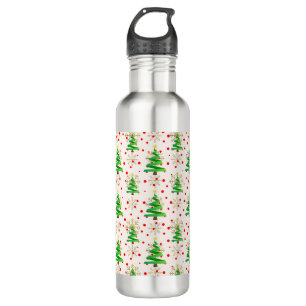 Christmas Trees & Gold Snowflakes 710 Ml Water Bottle