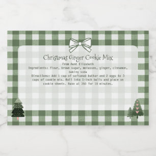 Christmas Trees Green Gingham Baking Mix  Food Label