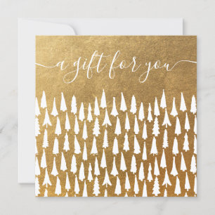 Christmas Trees Holiday Gold Gift Certificate