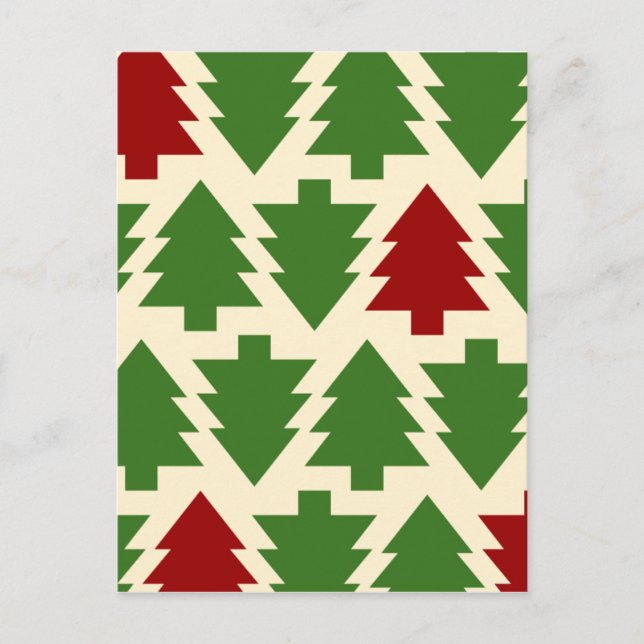 Christmas Trees Holiday Pattern Postcard (Front)