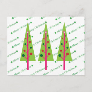 Christmas Trees Holiday Postcard