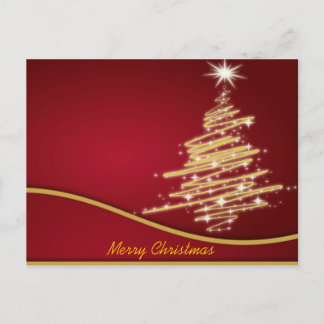 christmas trees holiday postcard